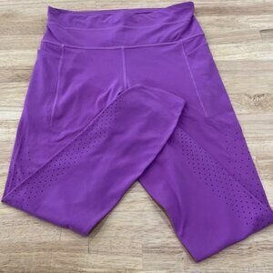 Athleta leggings, purple, size M, stash pockets, mesh legs